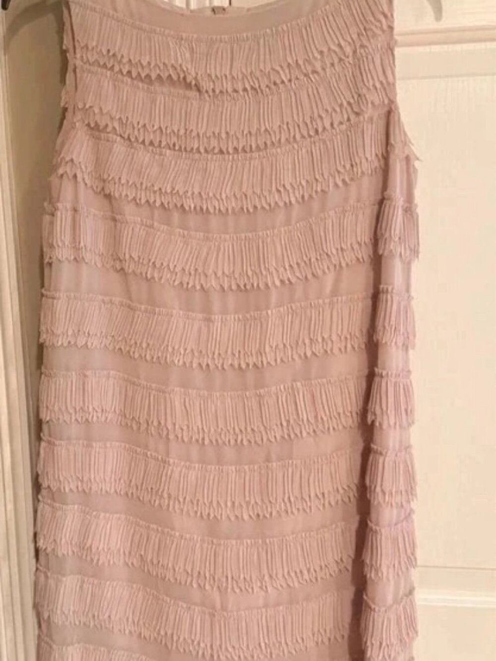 Ann Taylor Blush Tiered Ruffle Sheath Dress Size 4
